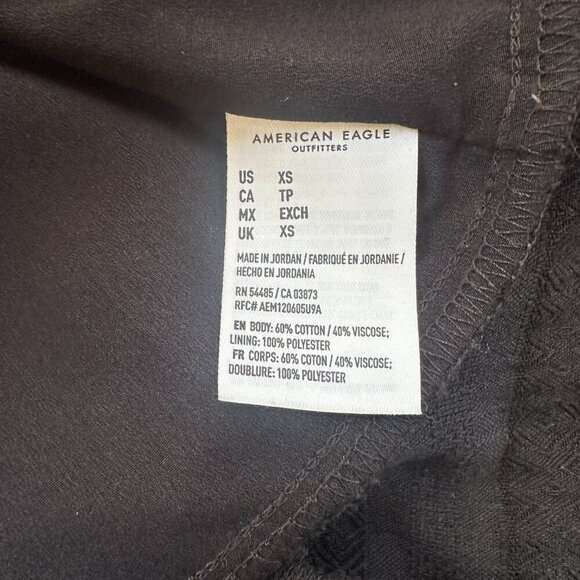 AMERICAN EAGLE Black Linen-like Belted WRap Mini Dress Size XS - Picture 11 of 11